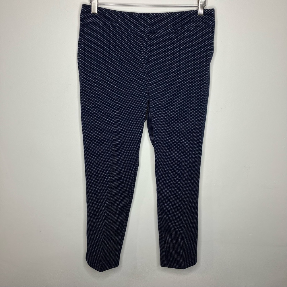 Ann Taylor factory pants navy blue with white‎ polka dots size 6
